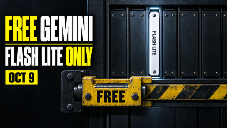 Google Says Free Gemini Drops to Its Lightest Model October 9